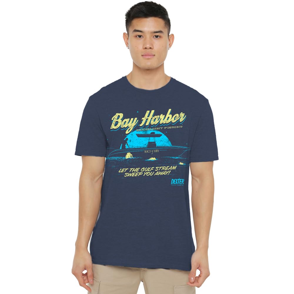 Dexter Moonlight Fishing Unisex T Shirt, Navy, XX-Large