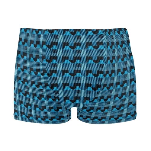 Blue Buffalo Check Plaid Mens Swim Trunk Swimwear Bathing Suit Swim Brief Square Leg Board Short S B0403944