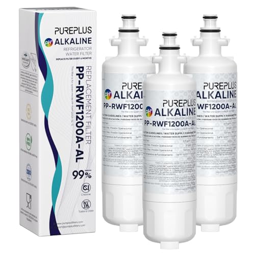 Image of PUREPLUS Alkaline 9690 Replacement for Kenmore Elite 469690, LG LT700P, RFC 1200A, ADQ36006102, ADQ36006101,LFX28968ST,LFXS29626S,LFXS30766S,LFX31925ST,PL-500,RWF1052, Refrigerator Water Filter, 3PACK