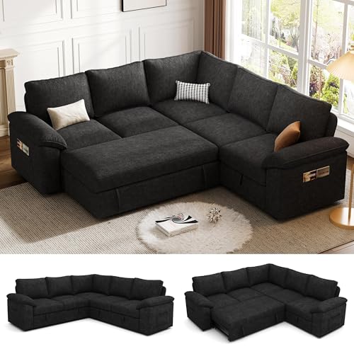 SUAWY 85 Inch Modular Sectional Sofa with Pull Out Bed, L Shaped...