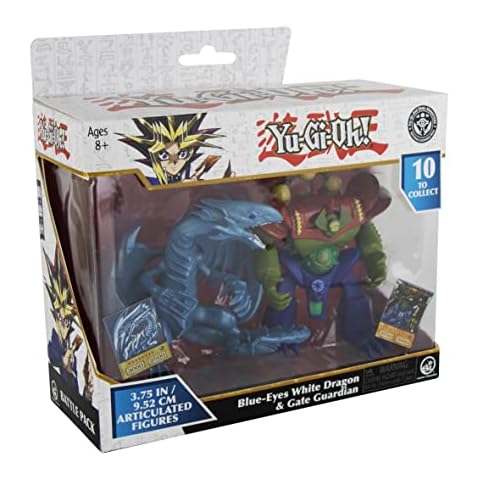 Super Impulse 5502B Yu-Gi-Oh Highly Detailed Articulated Figures. Set Includes 3.75 Inch Blue-Eyes White Dragon and Gate Guardian Cover