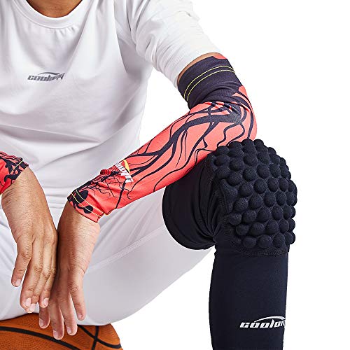 image for COOLOMG Basketball Knee Pad Compression Long Sleeve (1 Sleeve）Volley
