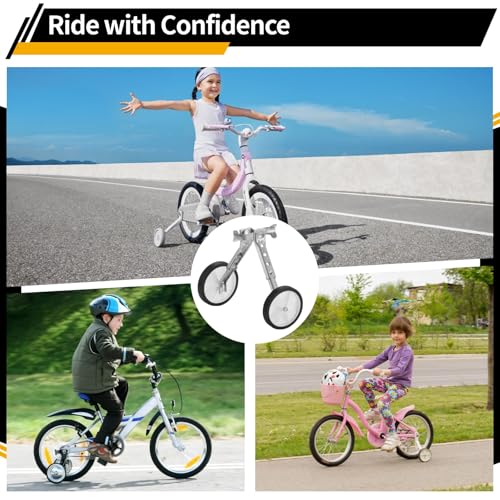 Ruedas de Entrenamiento para Bicicletas de 18, 20, 22 Pulgadas, Construcción Metálica, Soportes Universales Ajustables con Rueda de 5.1 Pulgadas, Fácil Instalación para Equilibrio Trasero miniatura 5