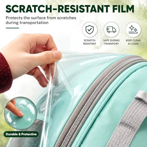 Rypet Bird Carrier Backpack Parrot Portable Breathable Bag Pet Bird Lightweight Travel Cage with Standing Perch and Stainless Steel Tray(Mint Green) - Image 6