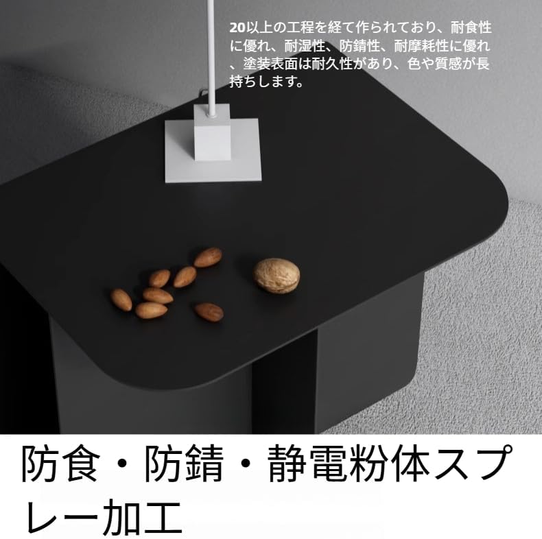 Zekono サイドテーブル ステンレス鋼製 簡易 小さい ナイト ソファーサイド コーヒー 寝室 エンド 一人暮らし おしゃれ (