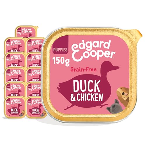 Edgard & Cooper Cibo umido per cani, Cuccioli, (Anatra/Pollo, 150g x 11), umido cani, carne fresca e ingredienti naturali, senza cereali, ipoallergenico, senza zuccheri aggiunti
