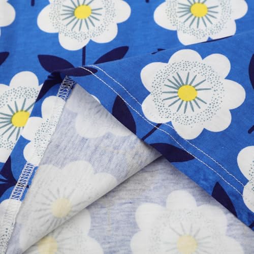 HILEELANG Little Girls Cotton Dress Sleeveless Casual Summer Sundress Flower Printed Jumper Skirt4