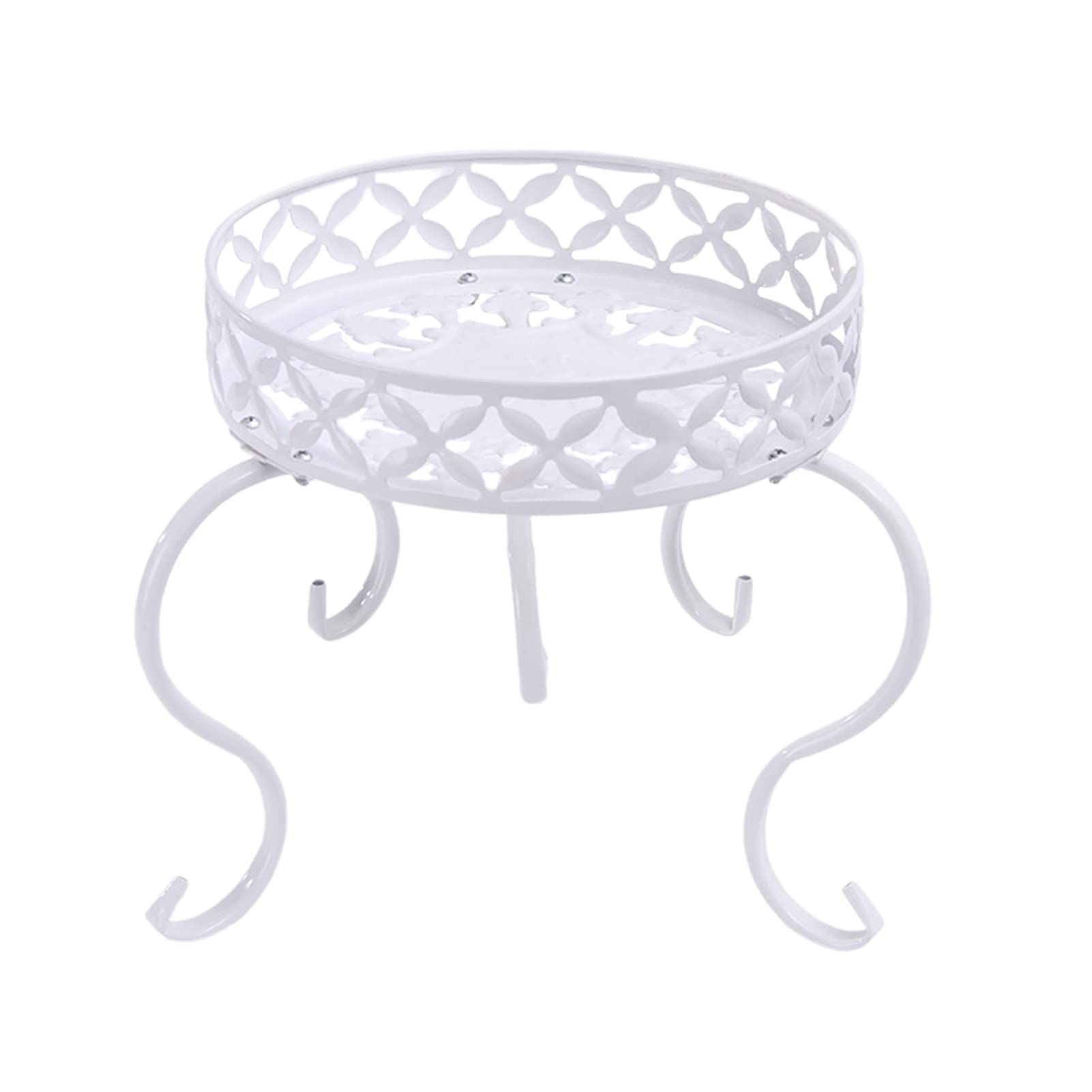 Kx9Lb8d Flower Display Stand Planter Stand Metal Round Potted Plant Stands Flower Pot Holder Shelf Heavy Duty for Planters(White)