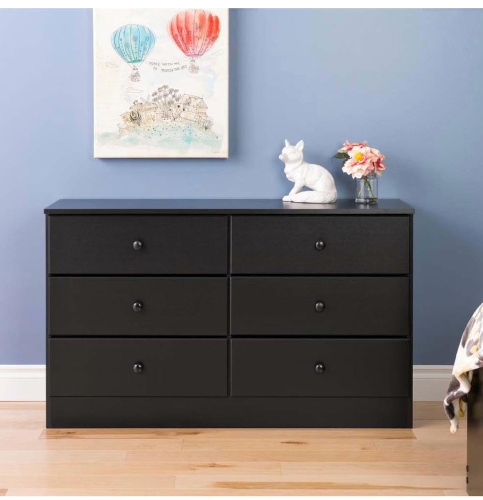 CASPIAN Wooden Chest of Drawers (Rainforest Dark) | Multipurpose Engineered Wood Storage Organizer Furniture with 6 Drawers | Filing Cabinet for Home, Bedroom, Living Room & Office