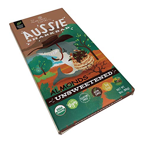 AUSSIE CAROB CHOCOLATE SHARKBAR UNSWEETENED ALMONDS ORGANIC