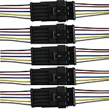 Kabellänge: 8cm Qiorange 5Pcs 5 Polig Kabel Steckverbinder Stecker Wasserdicht Schnellverbinder KFZ LKW Auto
