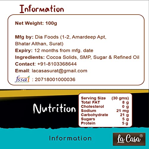 Image of La Casa Strawberry Chocolate Chips | Ideal for Baking & Garnishing | 100g |