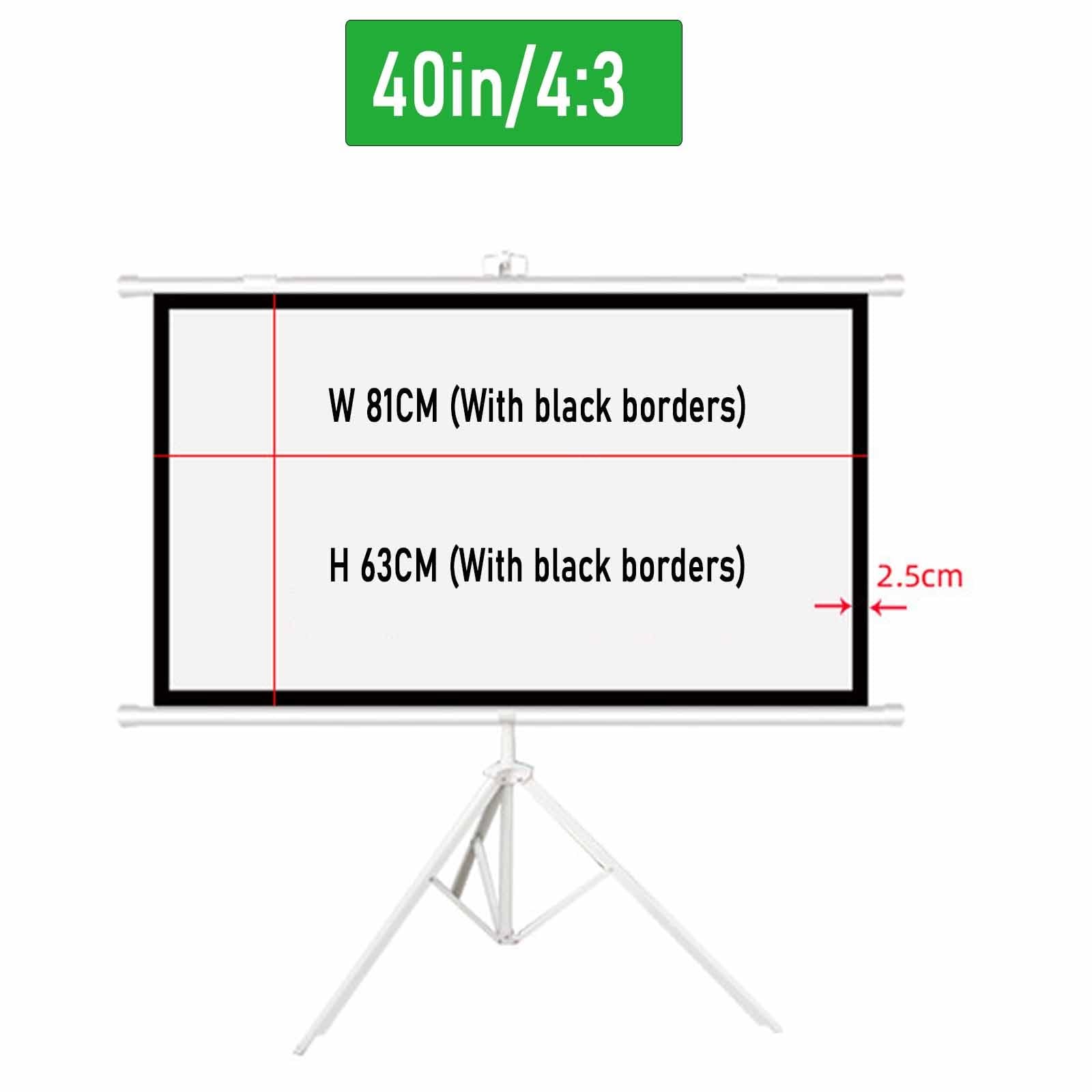 Ekrany kinowe do projektorów, ekran projekcyjny, 3D Ultra HD, montaż ścienny/sufitowy, bez fałd, do kina ogrodowego kina domowego (40 cali (4:3))