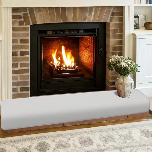 Thick Memory Foam Fireplace Baby Proofing 90.5x15 in Soft Hearth Cover Baby Proof Hearth Cushion Fireplace Protectors for Children Proofing Edge Protector Grey