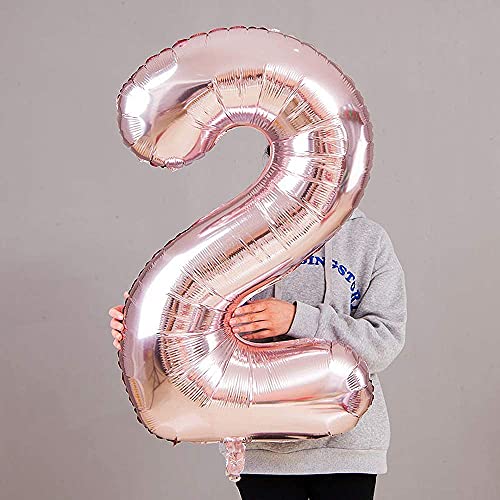 Image of Rozi Decoration 32 Inch Rose Gold Number 22 Foil Balloons | Anniversary and Birthday Decoration | Pack of 2 Pcs