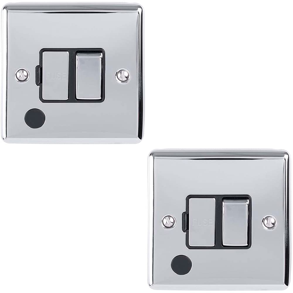 Fusible 13A chrome et noir plaque murale haut de gamme pour cuisinière avec interrupteur