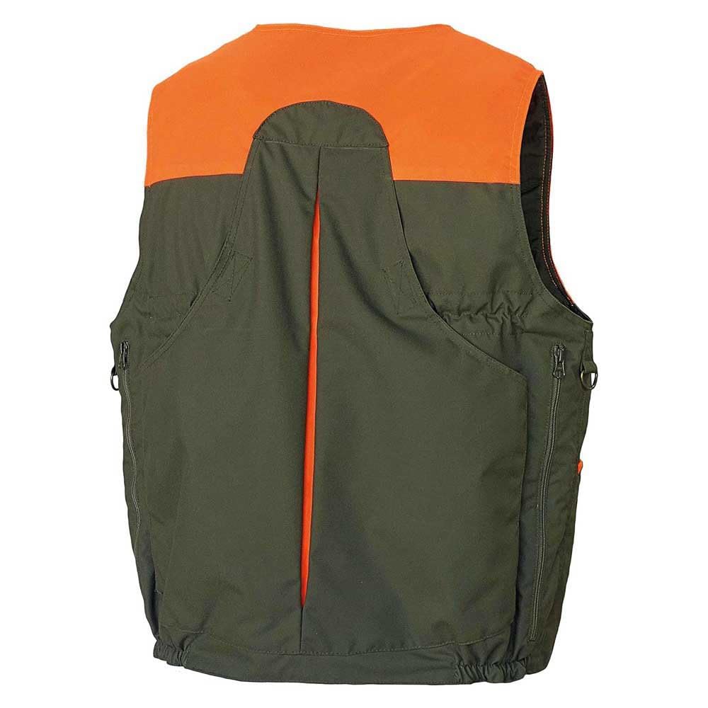Benisport Chaleco de Caza con Doble morral Verde/Naranja