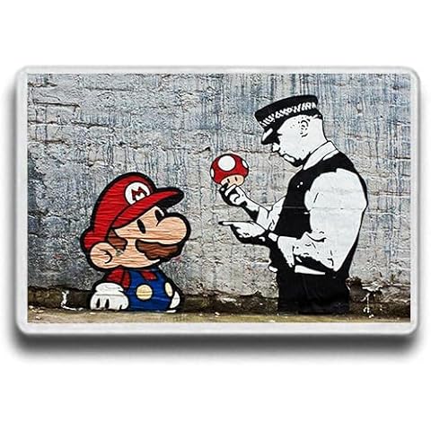 BANKSY Mario Policeman Jumbo Fridge Magnet Cover
