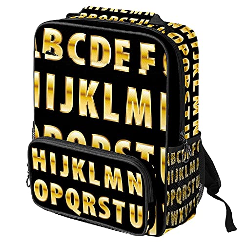 Sac de travail tendance à motif alphabet jaune, parfait pour les trajets quotidiens