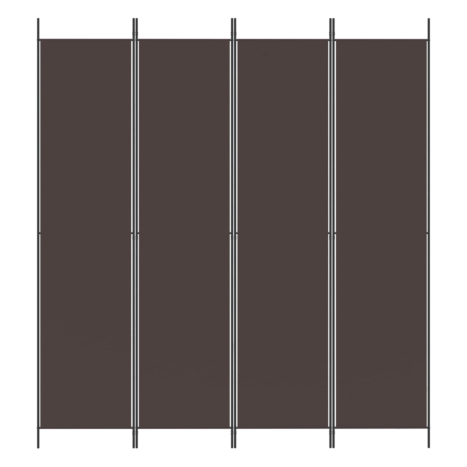 4-panelowy parawan 200x220 cm materiał brązowy