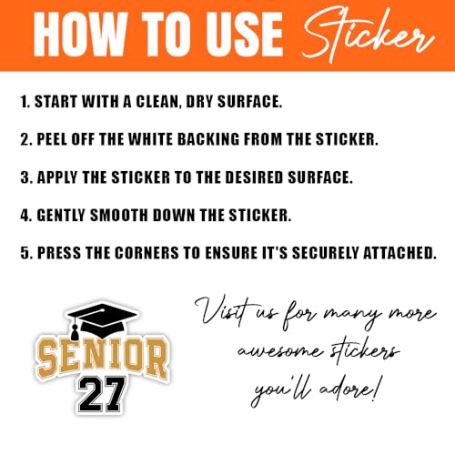 Image of MAIANEY Class of 2027 Sticker, Senior 2027 Stickers Pack 10PCS, Graduation Decal Set, Cute Preppy Varsity Style, High School College Grad Gift, Waterproof Laptop Water Bottle Car Vinyl