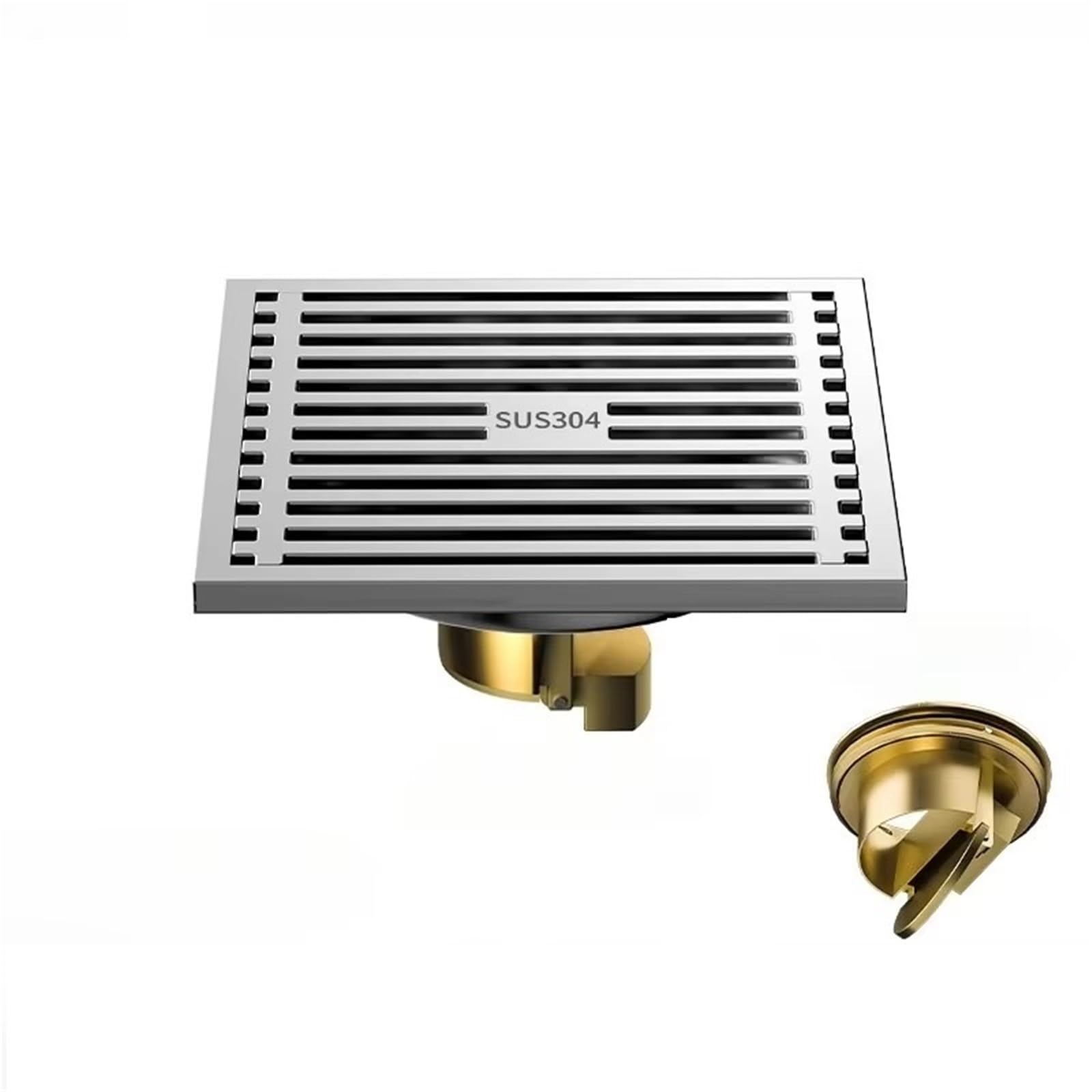 Floor Drain Floor Drain Square Bathroom Washing Machine Floor Drain Stainless Steel Wire Drawing Process(Style 2)
