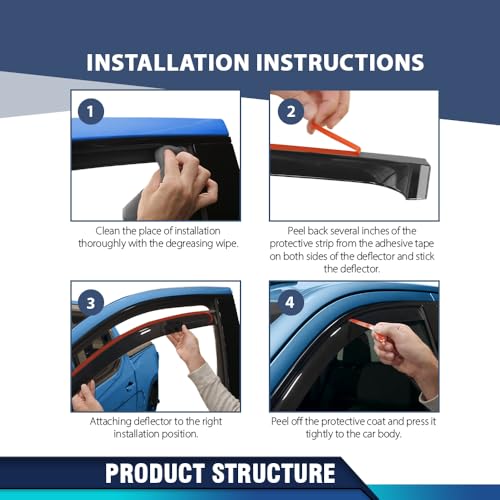 Image of PIT66 Window Guard Deflectors Fit Kenworth C500 W900 T800