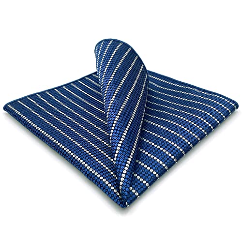 S&W SHLAX&WING Stripes Blue Pocket Square Fashion 12.6