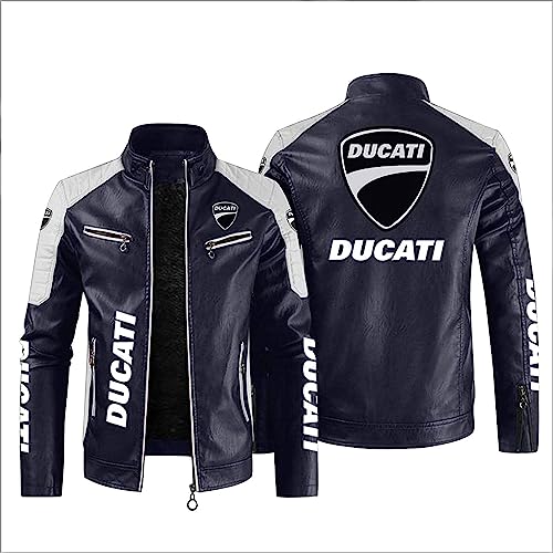Giacca in pelle da motociclista: realizzata in pelle PU e poliestere. Comoda fodera in pile termico. Traspirante, antistrappo, resistente, resistente al freddo.