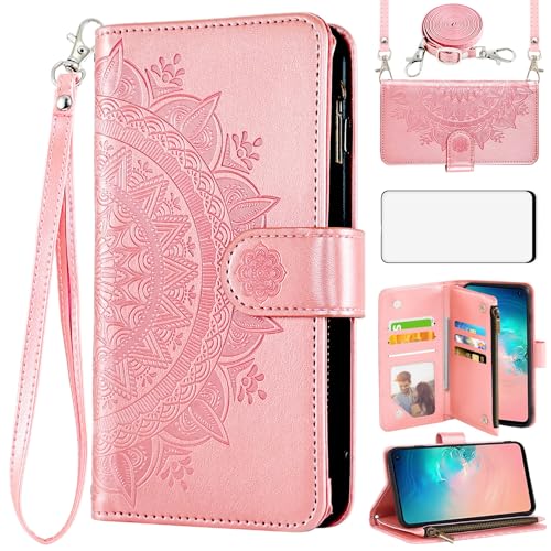 Coque Samsung S10e portefeuille avec verre trempé et fentes pour cartes