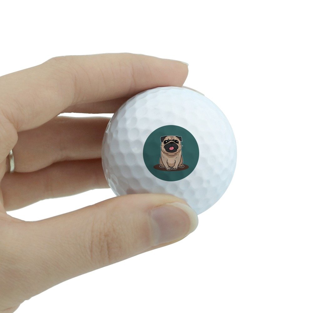 GRAPHICS & MORE Pug Sticking Out Tongue Novelty Golf Balls 3 Pack