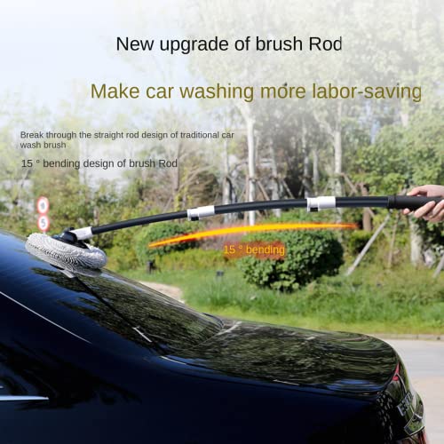 Bumiya Car Wash Tools Kit - Extendable Bendable Car Wash Brush And Upgraded Material Washcloth For Better Cleaning, Adjustable Length For Convenience,(Replacement Brush Head) #TOP1