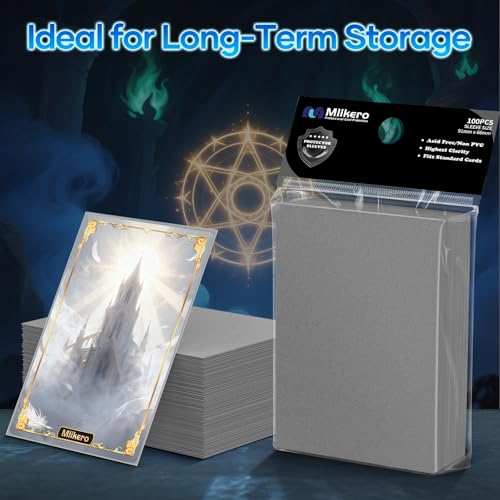Image of 500 Count Card Sleeves, Matte Magic Card Sleeves, Smooth Shuffle & Tear Resistant, Fit for MTG, TCG, CCG (Silver)
