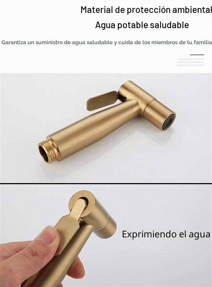 [LOSCHEN] Pulverizador de Bidé Para Inodoro, Pulverizador de Mano de Acero Inoxidable Para WC, Grifos de Bidé Shattaf Pulverizador (Dorado)