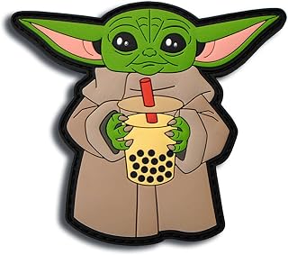 "Slurrrp" - The Baby Alien Bubble Tea PVC Morale Patch - Funny Morale, Tactical, Military Patch - Military Patches - Perfect for Your Tactical Military Army Gear, Backpack, Cap, Vest - Patch Fiend