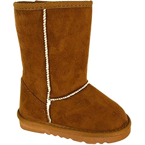New Kids Girls Warm Faux Fur Lined Snugg Winter Glitter Infants Boots Size 6-2 Cover