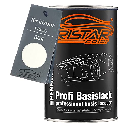 TRISTARcolor Peinture voiture Pot prêt à la pulvérisation pour Irisbus/Iveco 334 Bianco/Blanc De Serie Cabine peinture de base 1 litre 1000 ml