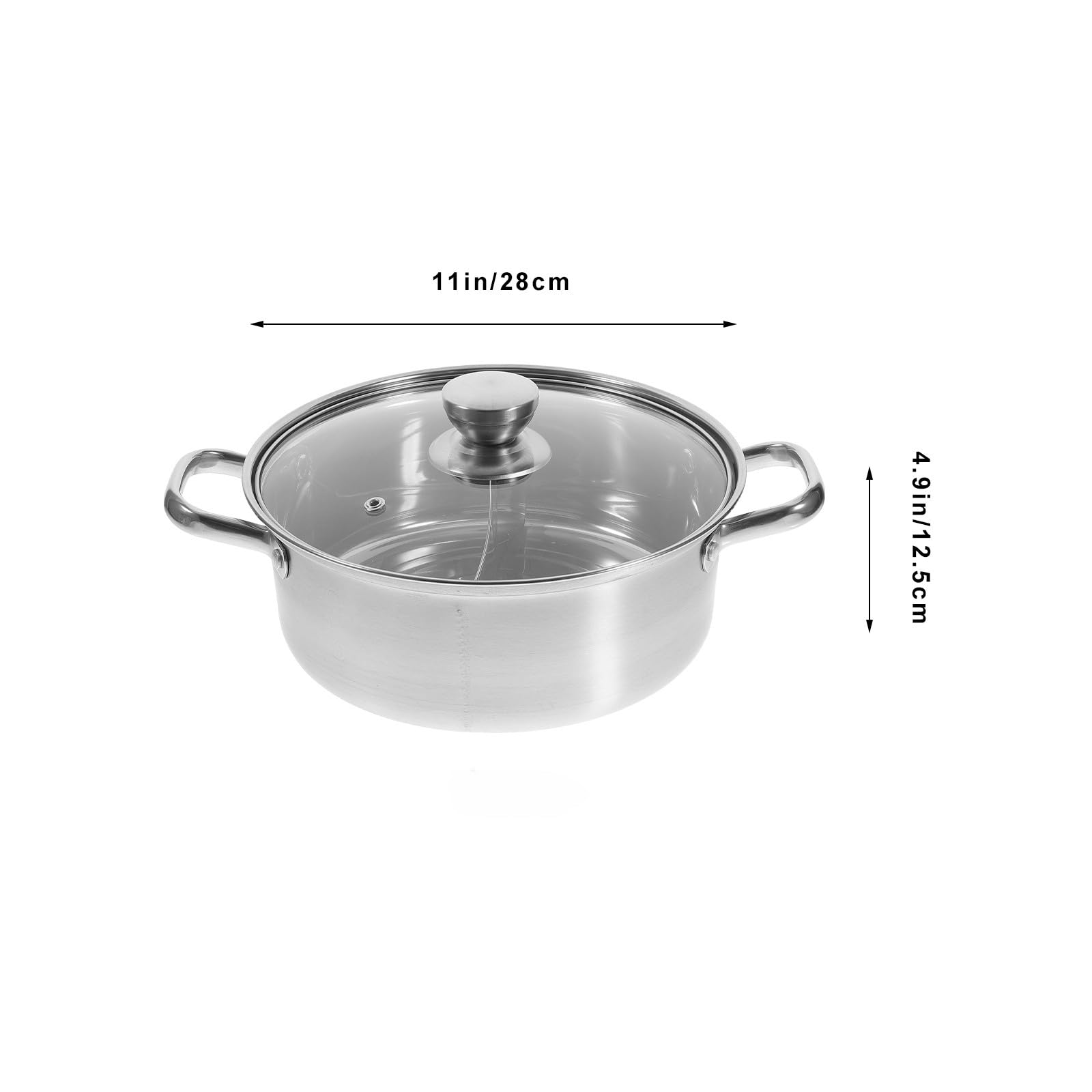 Housoutil Pentola Hot Pot in Acciaio Inossidabile Doppio Divisore, Facile da Pulire di Fattura Fine, Adatta a Cucina a Gas e Induzione