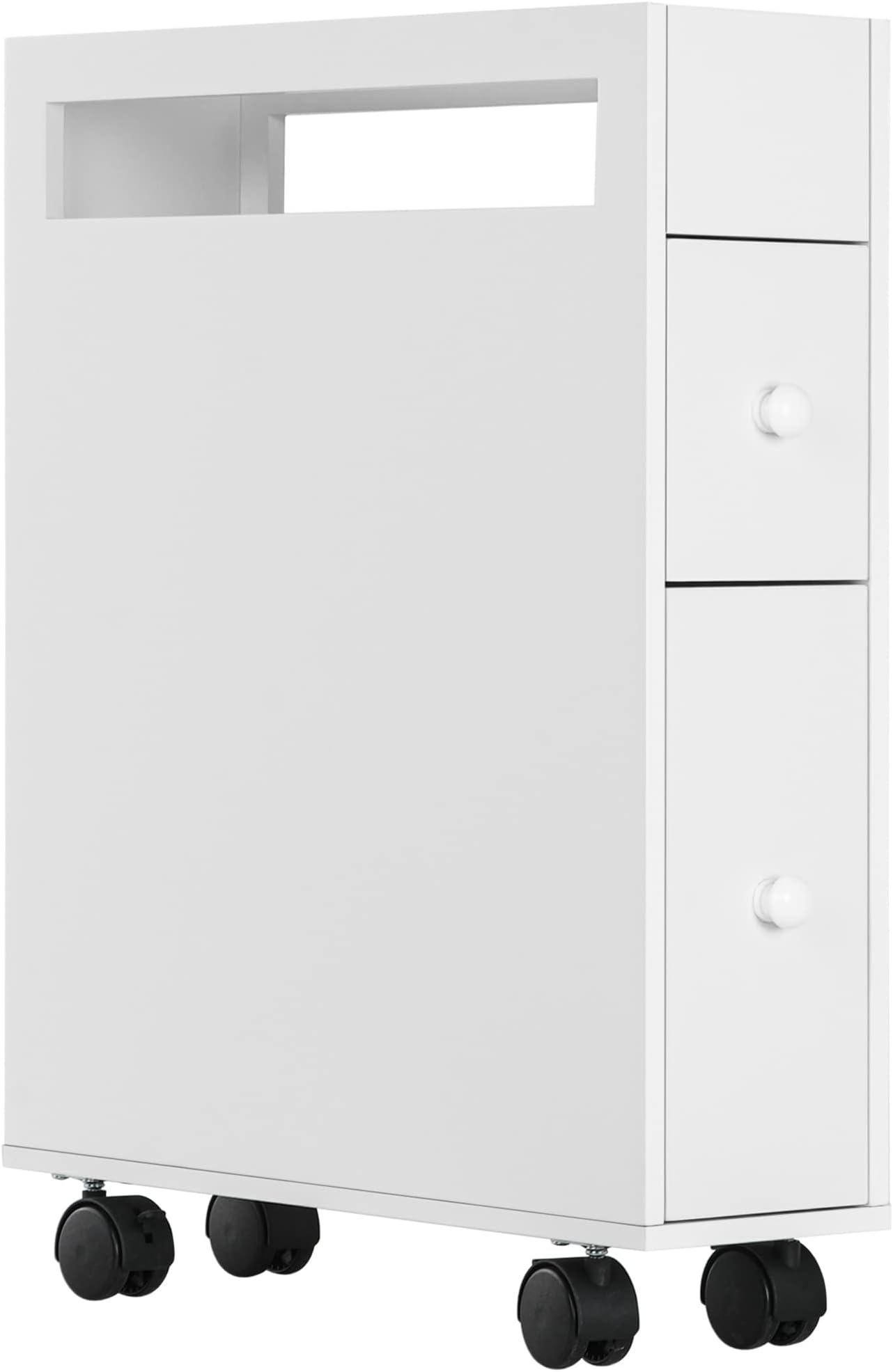 GIANTEX Nischenschrank Mit Rollen - 6 Schubladen Aufbewahrungsschrank 40x32x96cm Weiß