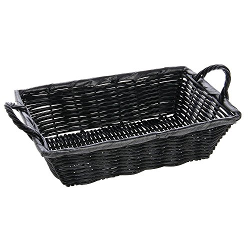 Basket with Handles Black Wicker -81