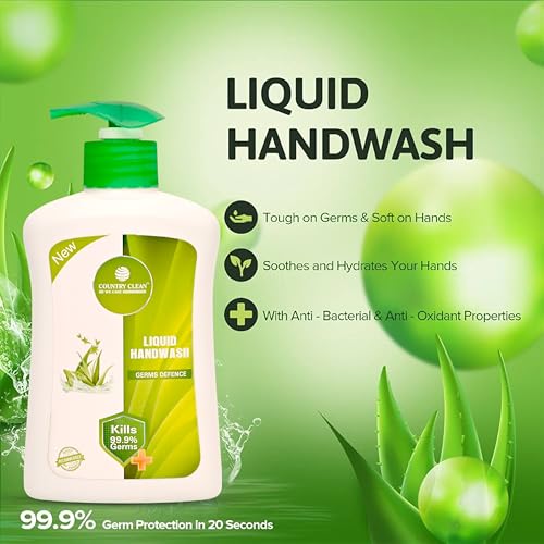 Image of Liquid Handwash - 250ml, Germ Protection and Antibacterial AloeVera Hand Wash, Soft on Hands with Refreshing Fragrance, Suitable for All Skin Types, Ideal for Daily Use
