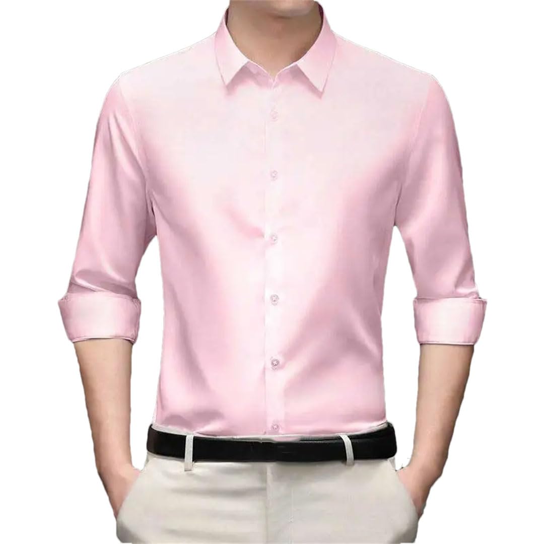 Camisas de vestir para hombre, ajustadas, de manga larga, con botones, solapa, camisas de negocios
