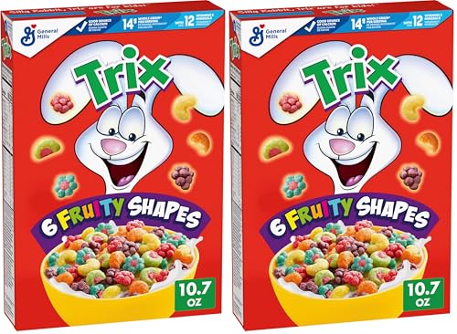 Image of Trix Fruity Breakfast Cereal, 6 Fruity Shapes, Whole Grain, 10.7 OZ,(Pack of 2)