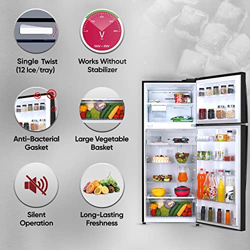 Image of LG 446 L 1 Frost-Free Smart Inverter Compressor Double Door Refrigerator (GL-T502AESR, Ebony Sheen, Convertible With Door Cooling+), Free 1 Year Extended warranty