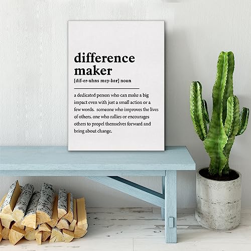 Difference Maker Definition Print Canvas Wall Art Home Decor a Dedicated Person Who Can Make a Big Impact Painting Ready to Hang Best Friend Teacher Gift 12x15 Canvas Poster Framed - Image 6