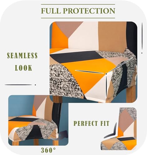 Image of P-PLUS INTERNATIONAL Chair Cover Set of 2 for Office, Dining, Wing Seat - Back and Seat Covers