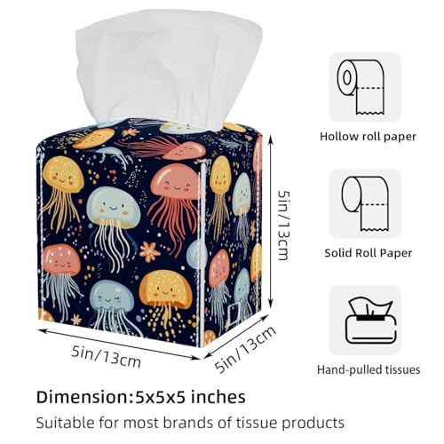 Boîte à mouchoirs méduse en cuir pour cacher le carton usé x2