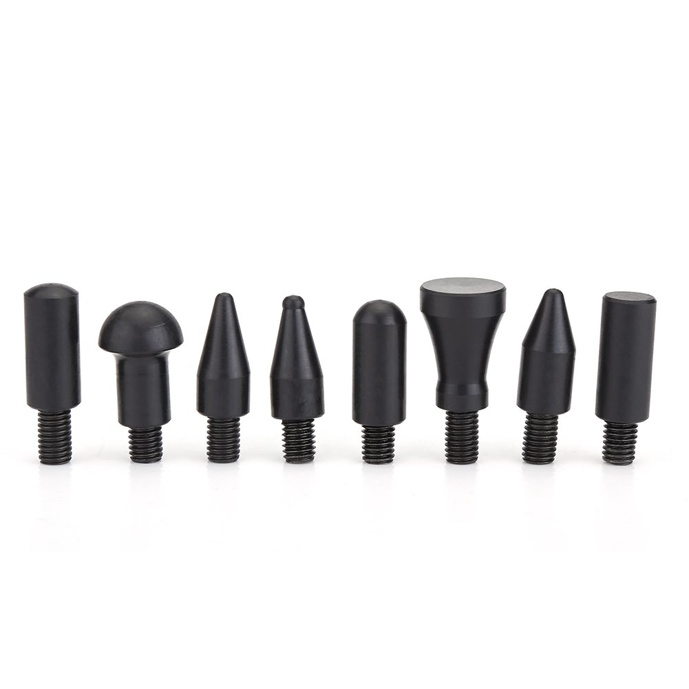 Yctze pour outils de réparation carrosserie Marteau de dent réparation sans peinture de carrosserie en alliage d'aluminium marteau de frappe en caoutchouc avec 8 têtes