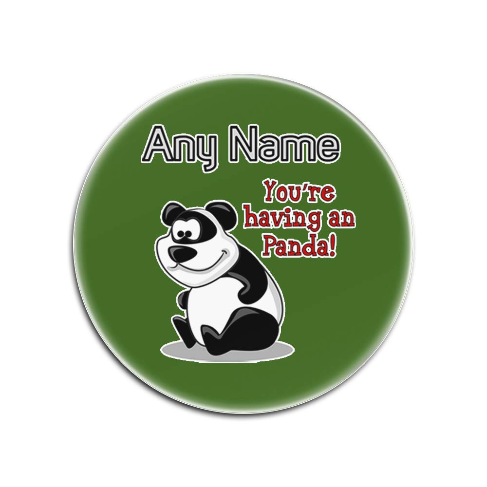 Dessous-de-Verre en Bambou Lot de 4 Inscription Panda Verts Ronds