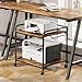 Warmiehomy 2 Tier Printer Stand with Storage, 22 Inches(55cm x 50cm) Under Desk Rolling Printer Cart with Height Adjustable Shelf, Large Printer Table for Home Office, Rustic Brown